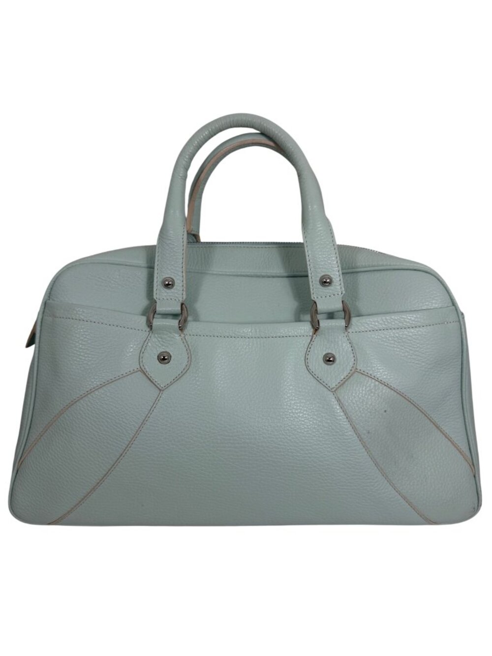 Nero Bianco Womens Mint Green Vegan Leather Satchel Handbag Made Italy + Dustbag